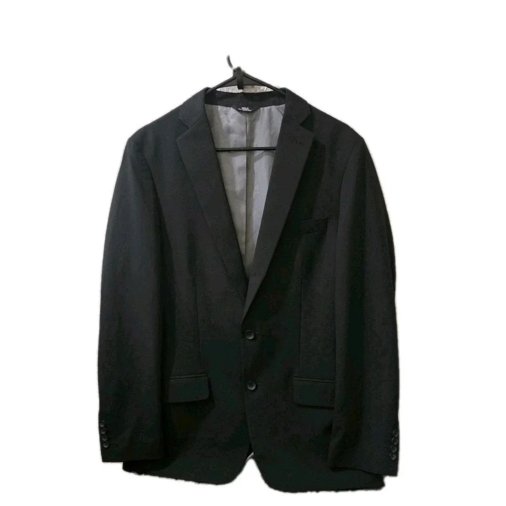 J.M. Haggar Slim Fit Black Blazer‎ Jacket Men's 40L Two Button Suit Coat